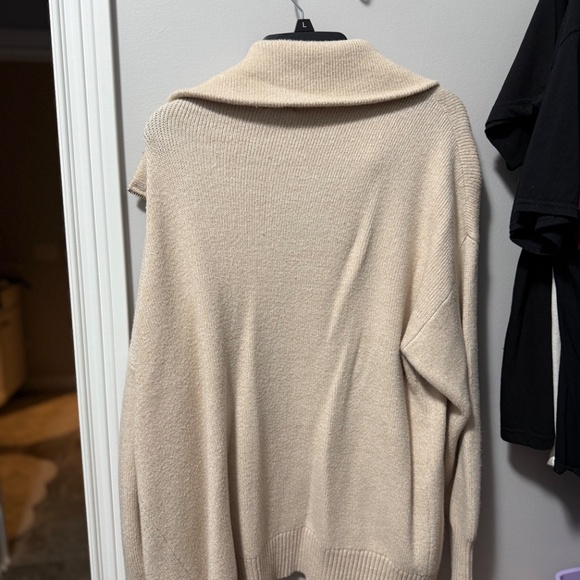 Brushed Knit Cardigan Sweater in oatmeal - Picture 2 of 5